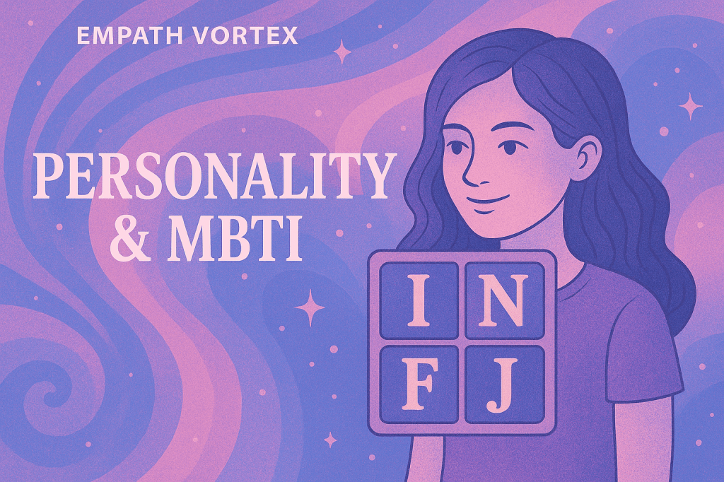 Personality & MBTI Image with Pink, Blue, Purple Theme on Empath Vortex Website
